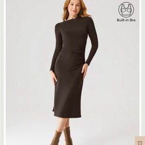 OGL Women's Long Sleeve Dress - Brown